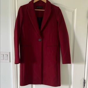 Zara Women's Deep Red Blazer Coat